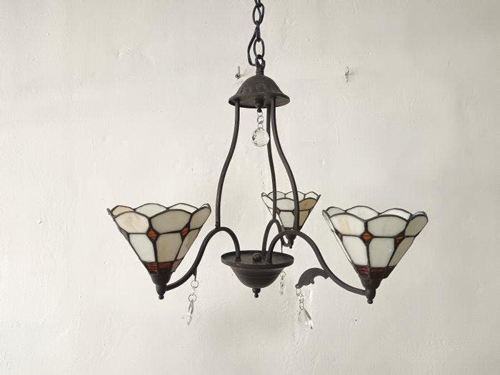 Lamp - Kristal, Metaal, Glazuur - Tiffany-stijl lamp, Antiek en Kunst, Kunst | Designobjecten