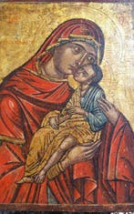 Icône - Mère de Dieu - Bois - Madone et du Christ