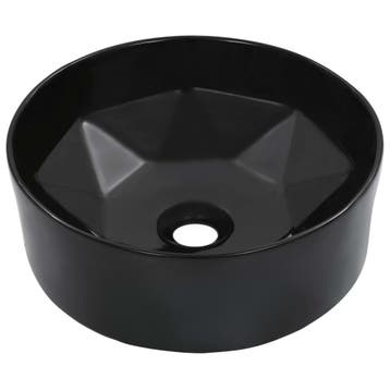 vidaXL Wastafel 36x14 cm keramiek zwart, Verzenden