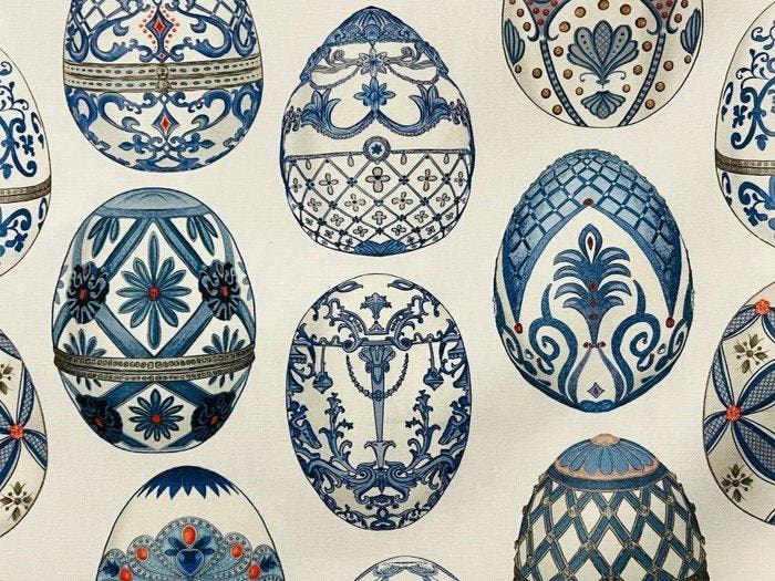Artistieke stof Blauwe Keizerlijke Eieren – Fabergé-stijl &, Antiek en Kunst, Curiosa en Brocante