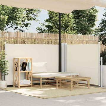 vidaXL Windscherm uittrekbaar 100x600 cm crème, Verzenden