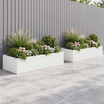 vidaXL Keermuur 6 st 200 x 100 x 50 cm Staal Wit, Verzenden, Nieuw