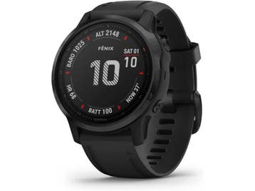 Garmin Fenix 6S Pro 42 mm zwart met een zwarte siliconen, Verzenden
