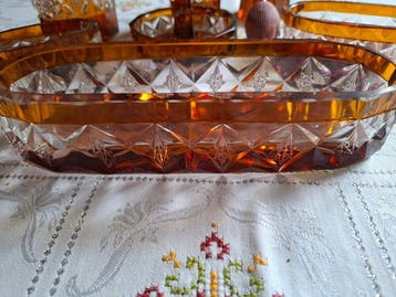 Art Deco Toiletset (8) - Val Saint Lambert - Kristal