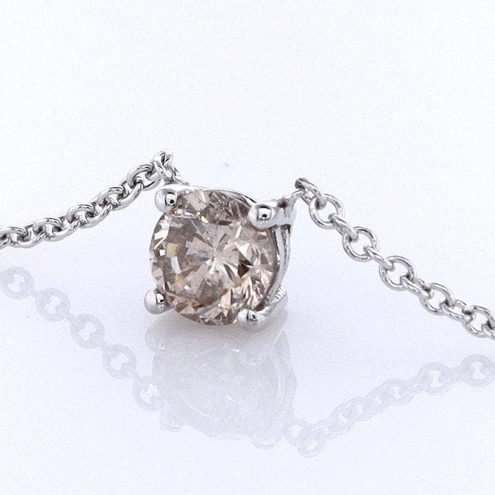 Zonder minimumprijs - Ketting met hanger - 14 karaat Witgoud, Handtassen en Accessoires, Antieke sieraden