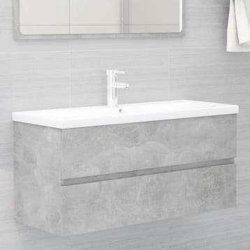 vidaXL Wastafelkast 100x38,5x45 cm bewerkt hout betongrijs, Verzenden, Nieuw