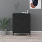 vidaXL Opbergkast 80x35x101,5 cm staal zwart, Verzenden, Nieuw