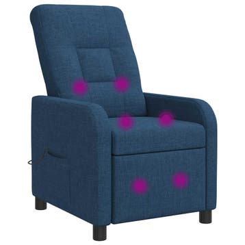 vidaXL Massage Relaxstoel Blauw Stof, Verzenden, Nieuw