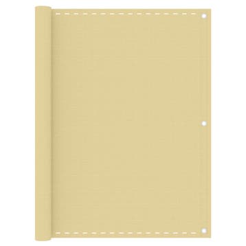 vidaXL Balkonscherm 120x500 cm HDPE beige, Verzenden, Nieuw