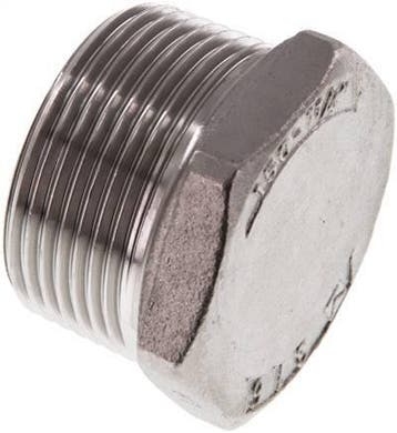 Plug R1 1/4 RVS met Buitenzeskant 16bar, Verzenden