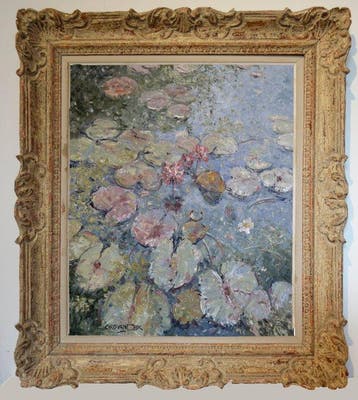 Chris van Dijk (1952) Impressionist -  L Étang, Antiquités & Art