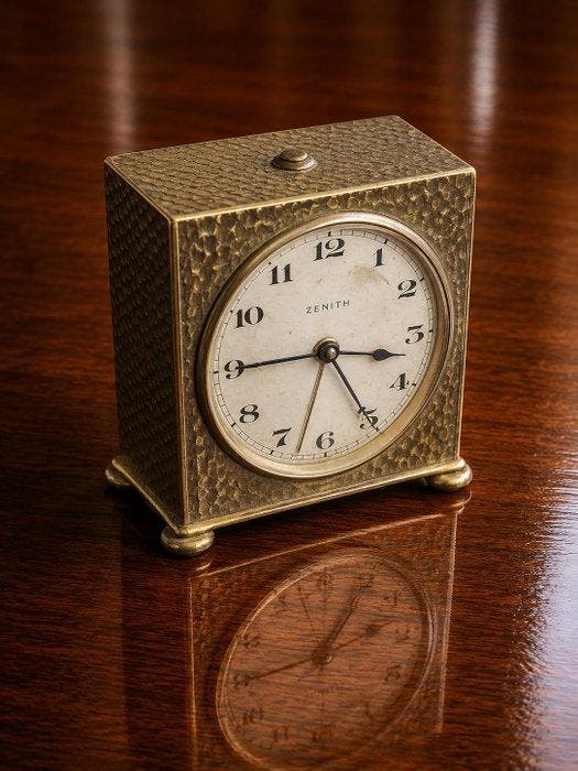 Wekker - Zenith - Art Deco Messing, Metaal - 1940-1950, Antiek en Kunst, Antiek | Klokken