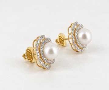 Boucles doreilles cocktail - 18 carats Or jaune, Or blanc -
