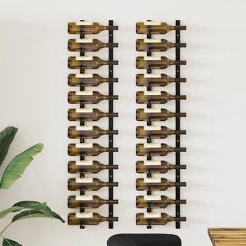 vidaXL Wijnrekken wandmontage voor 12 flessen 2 st ijzer, Huis en Inrichting, Verzenden, Nieuw