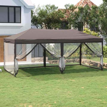 vidaXL Partytent inklapbaar met zijwanden 3x6 m taupe, Tuin en Terras, Partytenten, Verzenden, Nieuw