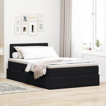 vidaXL Opbergbed met matras met hoofdeinde Zwart 120 x 200, Verzenden