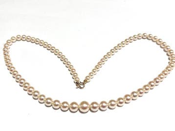 Collier - 18 carats Or jaune Perle - Akoya gradation