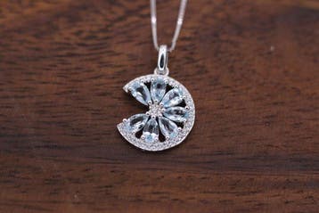 Zonder minimumprijs - Ketting met hanger Zilver - 2.00ct.