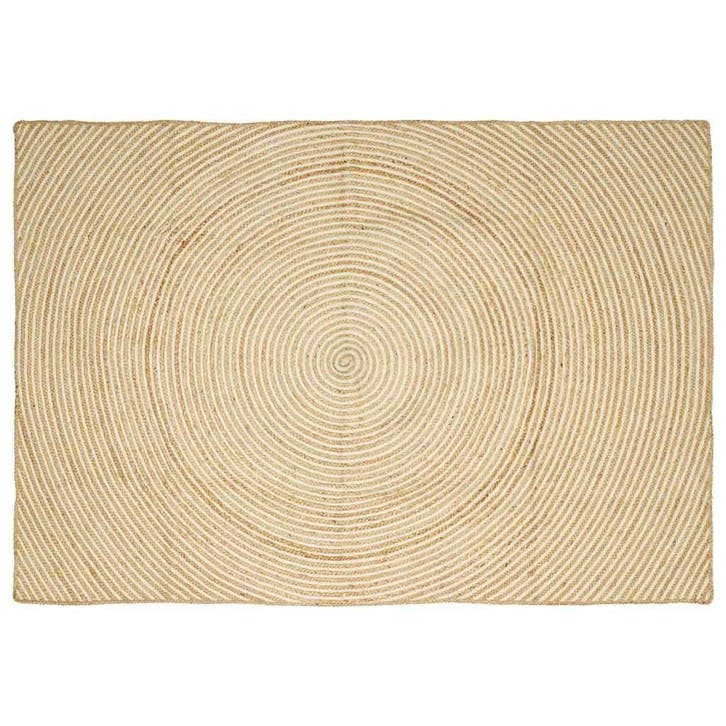 vidaXL Tapijt Natuurlijk en Wit 200 x 290 cm Jute, Maison & Meubles, Ameublement | Tapis & Moquettes, Envoi