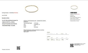 Zonder minimumprijs - Tennis armband - 14 karaat Geel goud -