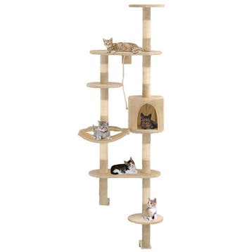 vidaXL Kattenkrabpaal met sisal krabpalen wandmontage 194 cm, Dieren en Toebehoren, Verzenden, Nieuw