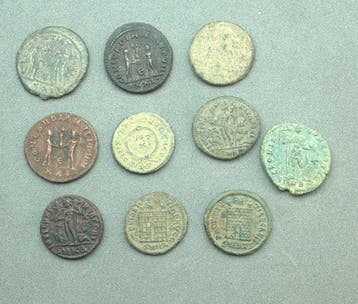 Ancient Roman Bronze Ten Roman Bronze Coins – Collection of