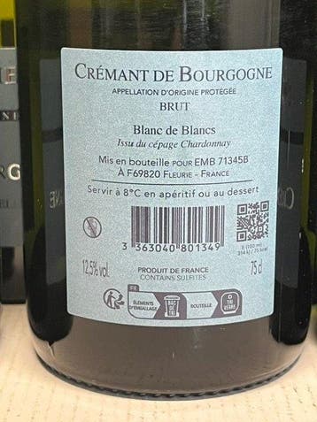 Marillier père & fils, Crémant Brut de Bourgogne. Blanc de, Nieuw