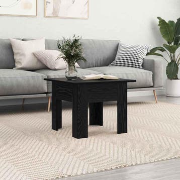 vidaXL Salontafel Zwart Eiken 55 x 55 x 42 cm Bewerkt hout, Verzenden