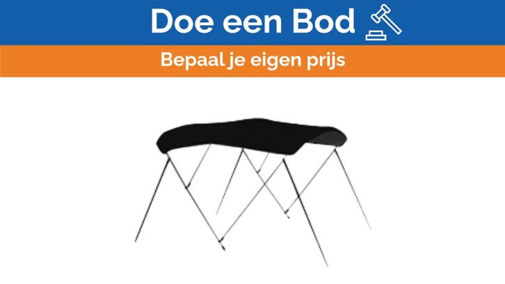 Bieden: Carver 3 bow 67 to 72 inch jet black canvas bimini, Watersport en Boten, Bootonderdelen, Ophalen of Verzenden
