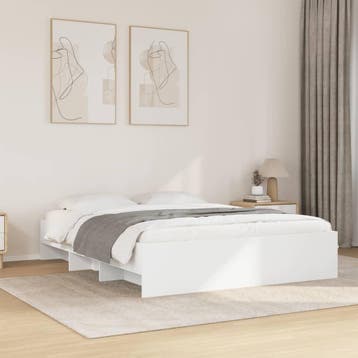 vidaXL Bedframe bewerkt hout wit 150x200 cm, Verzenden, Nieuw