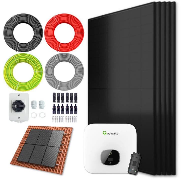 Zonnepanelen pakket voor schuindak - 2.2 kW - 5x 430, Doe-het-zelf en Bouw, Zonnepanelen en Toebehoren, Ophalen of Verzenden