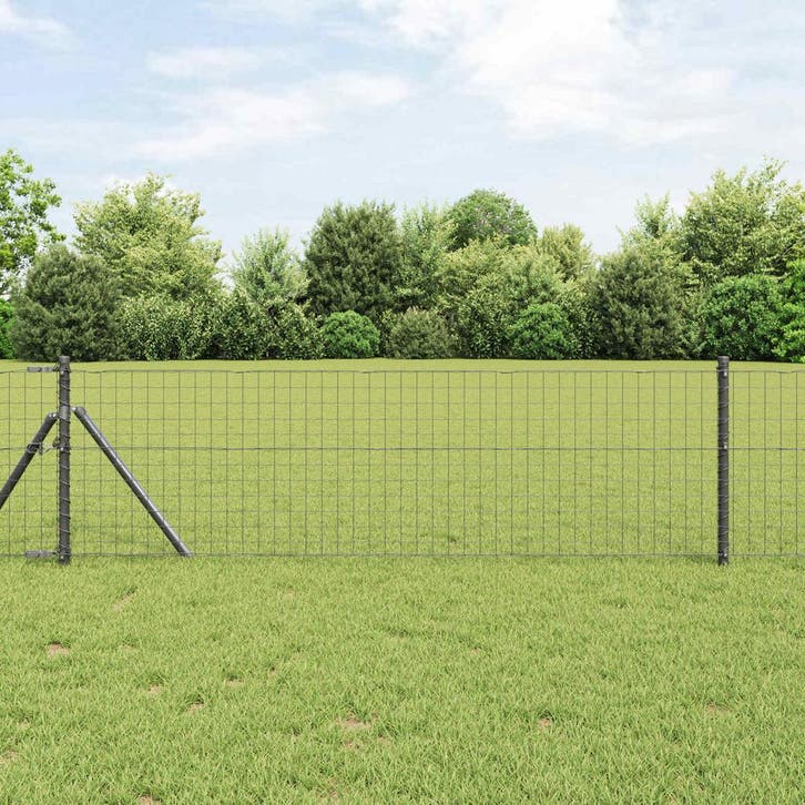 vidaXL Hekpaal. 12 pcs Grijs 70 cm Poedercoated staal, Tuin en Terras, Palen, Balken en Planken, Nieuw, Verzenden