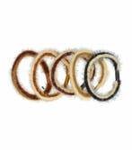 Haarelastieken Basic - Furry - Naturel - Bruin – Set van 5, Nieuw