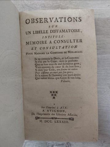 Honoré-Gabriel Riqueti, comte de Mirabeau - Édition