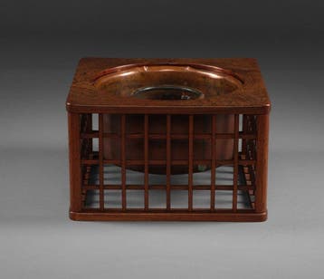 Vuurkorf  (hibachi) - Koper, Keyaki-hout, burlhout - Japan