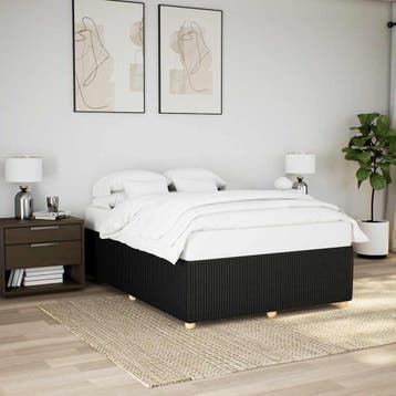 vidaXL Bedframe zonder matras stof zwart 140x190 cm, Verzenden