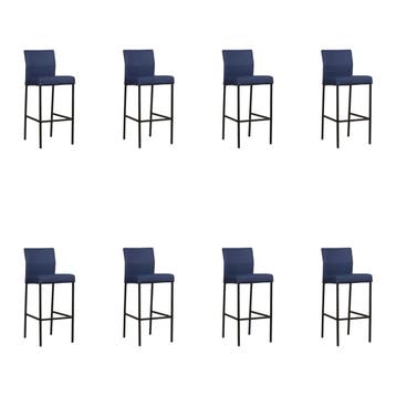 Set van 8 Leren barkrukken Bright hoog - Toledo Kobalt, Ophalen of Verzenden