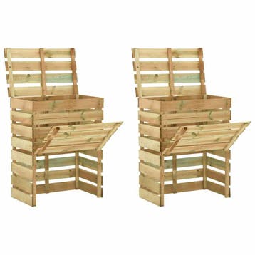 vidaXL Tuincompostbakken 2 st 80x50x100 cm geïmpregneerd, Verzenden, Nieuw