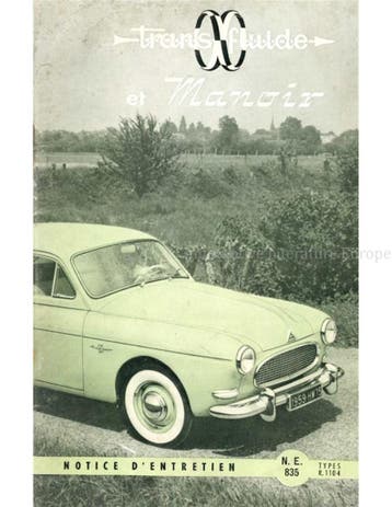 1959 RENAULT MANOIR INSTRUCTIEBOEKJE FRANS