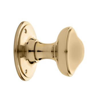 Vaste ronde deurknop 80mm in messing gelakt - voor binnen..., Doe-het-zelf en Bouw, Ophalen of Verzenden, Nieuw, Koper of Messing