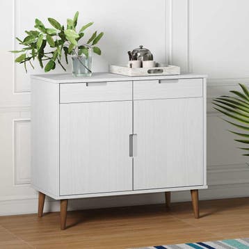 vidaXL Dressoir MOLDE 90x40x80 cm massief grenenhout wit, Verzenden, Nieuw