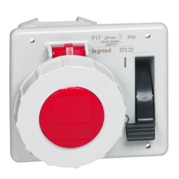 Legrand inbouwstopcontact 400V 16A 5P IP55 met slot - 057322, Verzenden