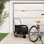 vidaXL Hondenfietstrailer oxford stof en ijzer zwart, Verzenden