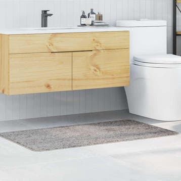 vidaXL Antislip Badmat Grijs 70 x 120 cm PP, Verzenden