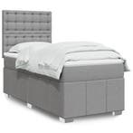 vidaXL Boxspring met matras stof lichtgrijs 90x200 cm, Verzenden, Nieuw
