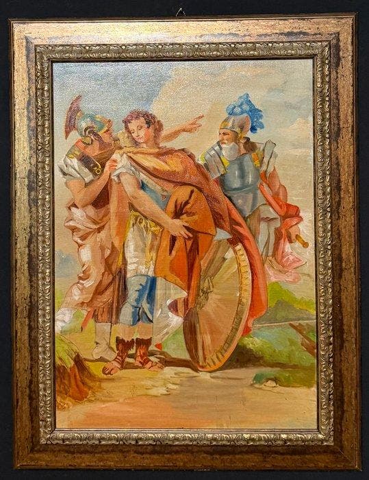 Italiaanse school (XX) - Il Ritorno dal Campo di Battaglia -, Antiquités & Art, Art | Peinture | Classique