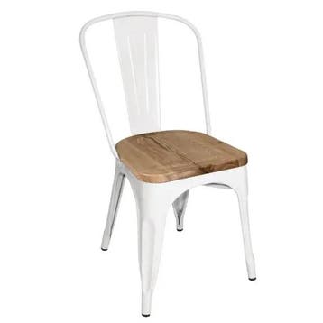 Stoelen | BISTRO | Hout/Staal | Hout (Essen) | Wit Frame |, Verzenden