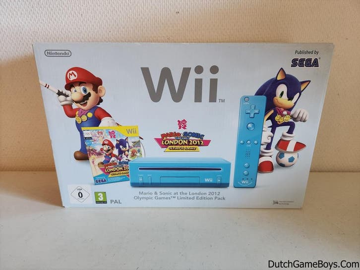 Nintendo Wii - Blue Console - Mario & Sonic At The London 20, Games en Spelcomputers, Spelcomputers | Nintendo Wii, Gebruikt, Verzenden