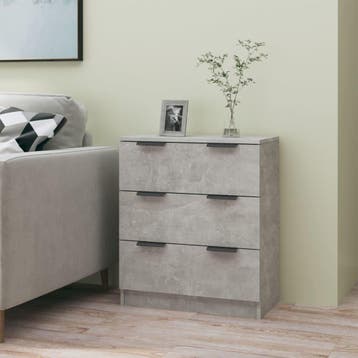 vidaXL Dressoir 60x30x70 cm bewerkt hout betongrijs, Verzenden, Nieuw
