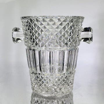 Vaas - relief met diamantpunt - Kristal - Champagnekoeler